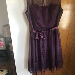 Plum Knee length Cocktail Dress